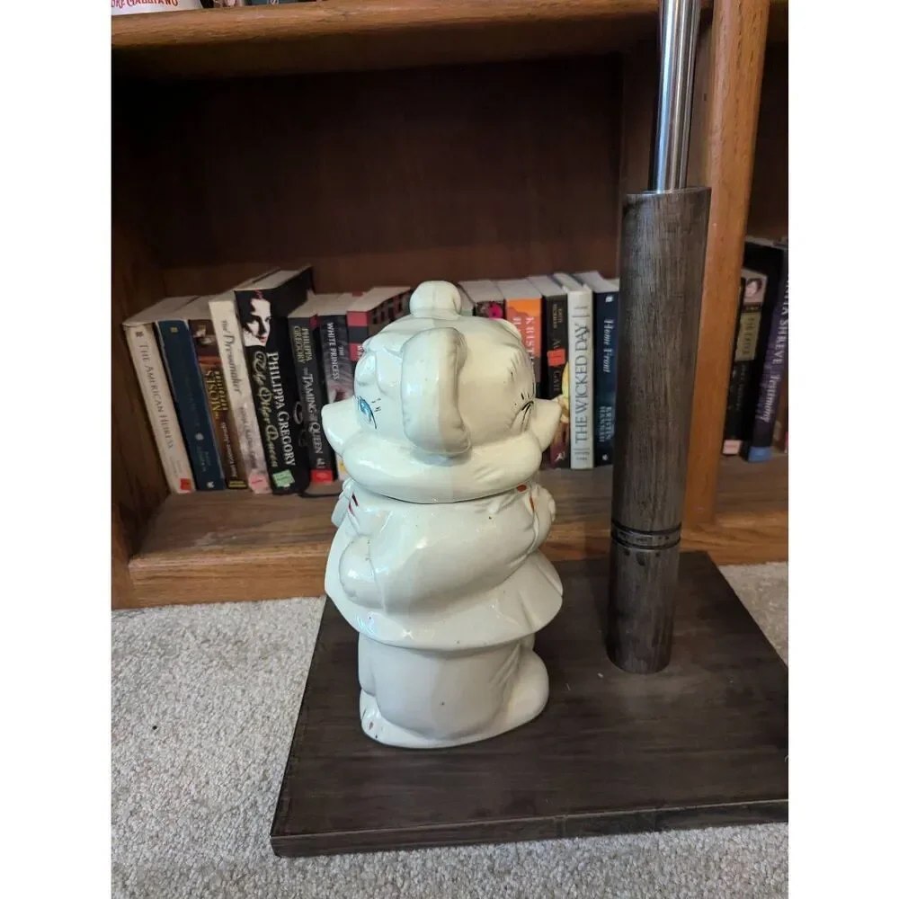 NOSTALGIC VINTAGE 1940S TURNABOUT BOY/GIRL  BEAR COOKIE JAR BY SHAWNEE POTTERY